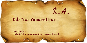 Kása Armandina névjegykártya